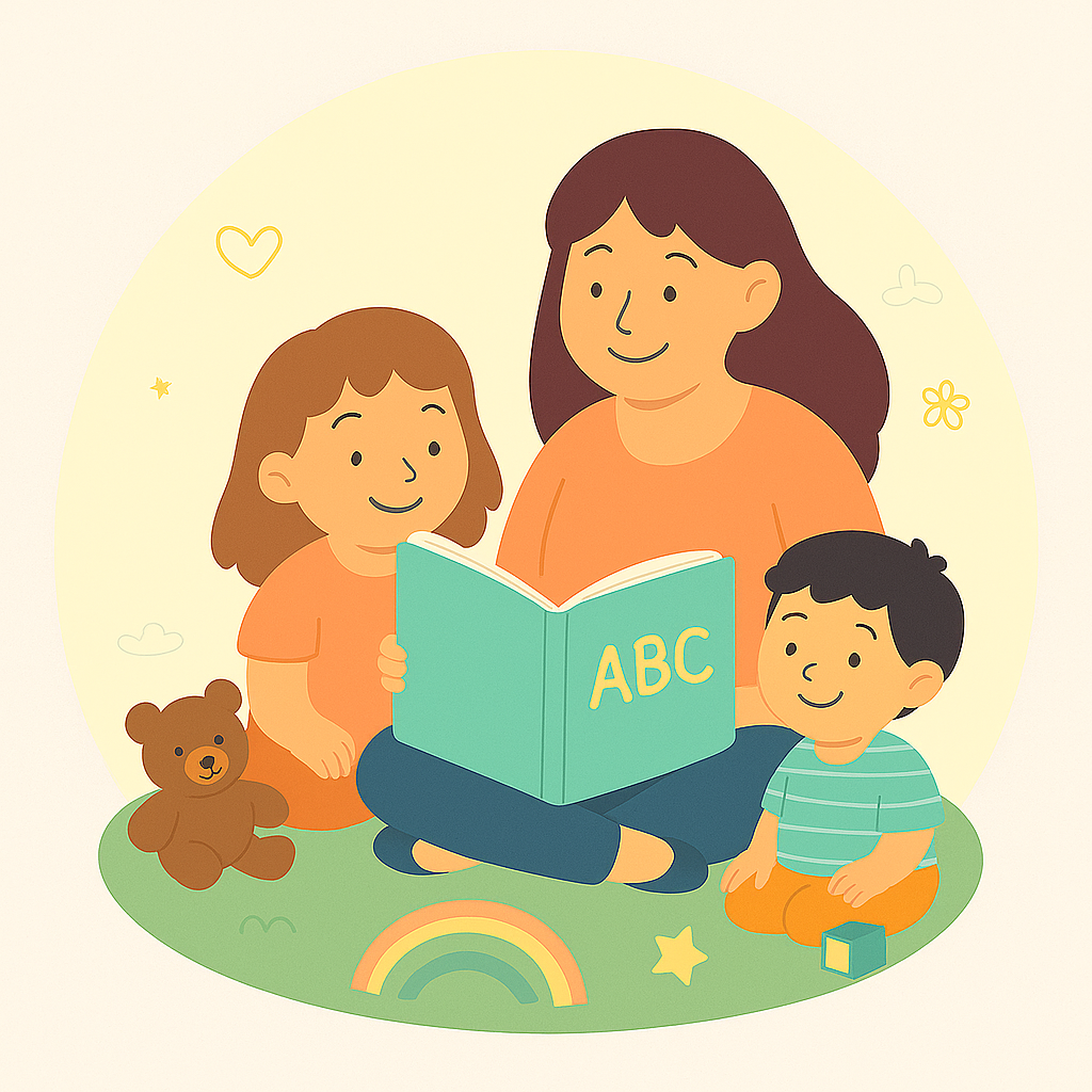 A child happily engaged in a learning activity